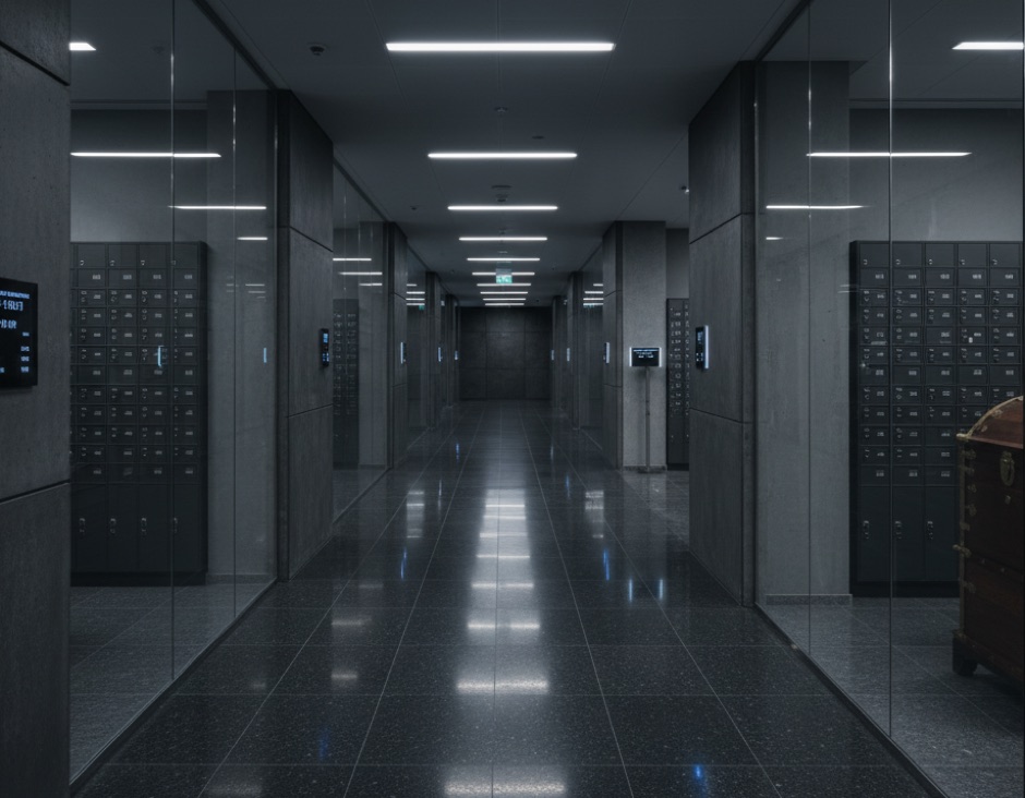 Secure storage corridor at Grupo Inviam Madrid
