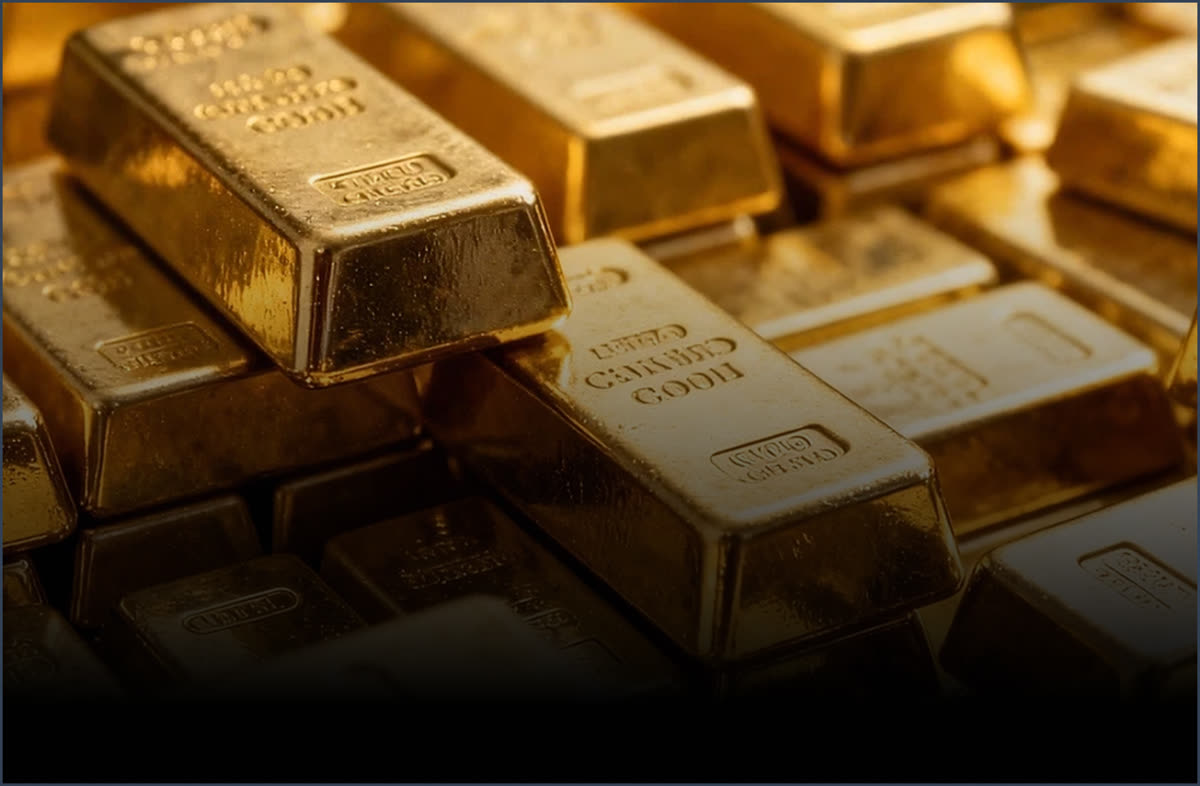 Stacked gold bullion bars