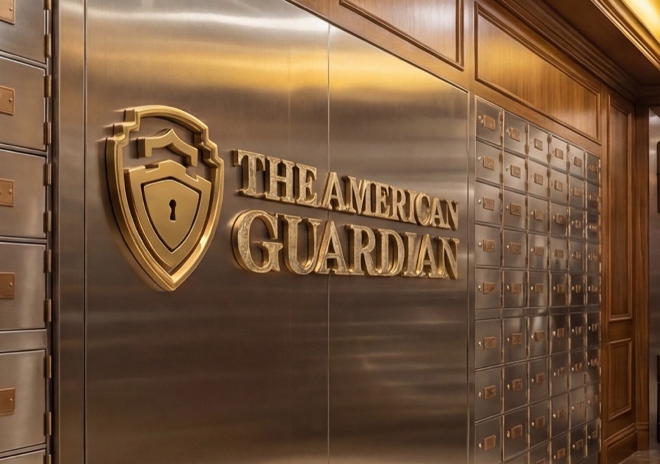 The American Guardian vault entrance with gold signage